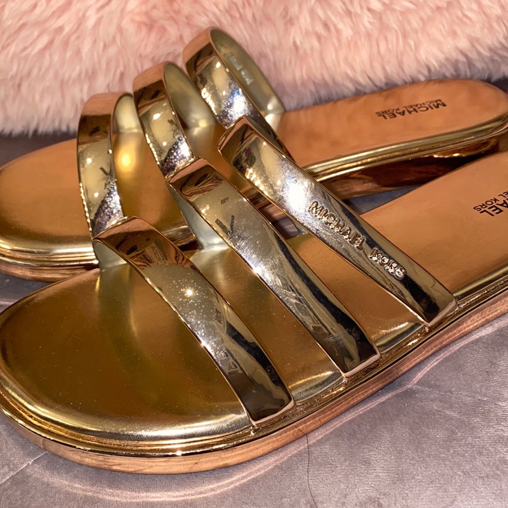 Michael kors gold rose sandals